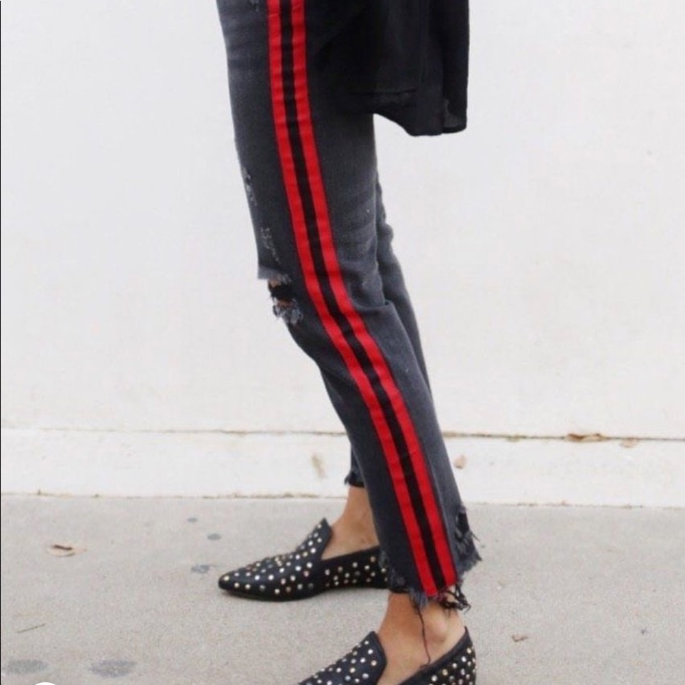 Ascot + Hart Red Stripe Jeans